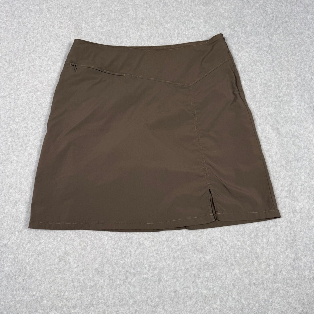 Patagonia Womens Brown Nylon Active Hiking Skort Size 6 Zipper Pocket Slit